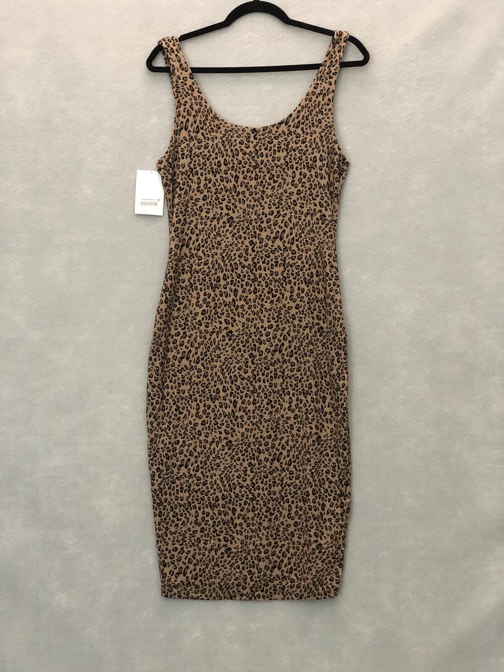 Bar III Midi Dress Cheetah Print Sleeveless Women's Petite Medium NEW
